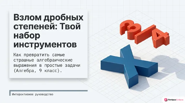 Обложка презентации к уроку «Тождественные преобразования выражений, содержащих степень с рациональным показателем»