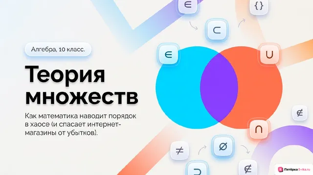Обложка презентации к уроку «Множество, операции над множествами и их свойства»