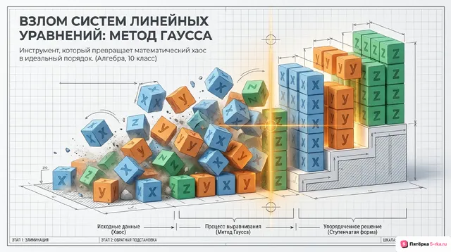 Обложка презентации к уроку «Решение систем линейных уравнений»