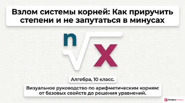 Обложка презентации к уроку «Арифметический корень натуральной степени и его свойства»