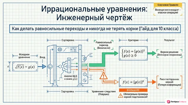 Обложка презентации к уроку «Равносильные переходы в решении иррациональных уравнений»