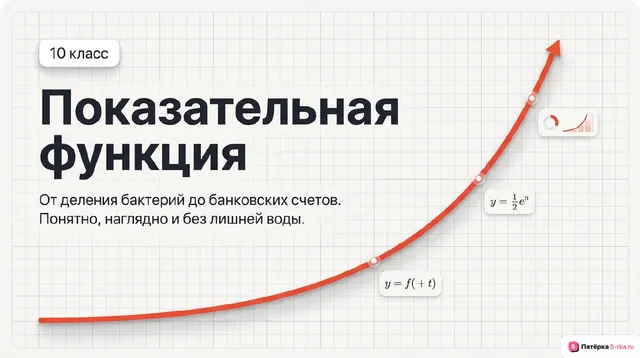 Обложка презентации к уроку «Показательная функция, её свойства и график»