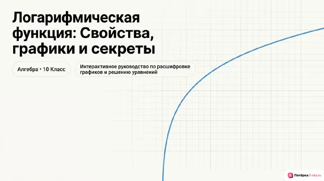 Обложка презентации к уроку «Логарифмическая функция, её свойства и график»