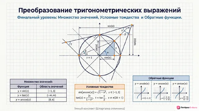 Обложка презентации к уроку «Преобразование тригонометрических выражений»