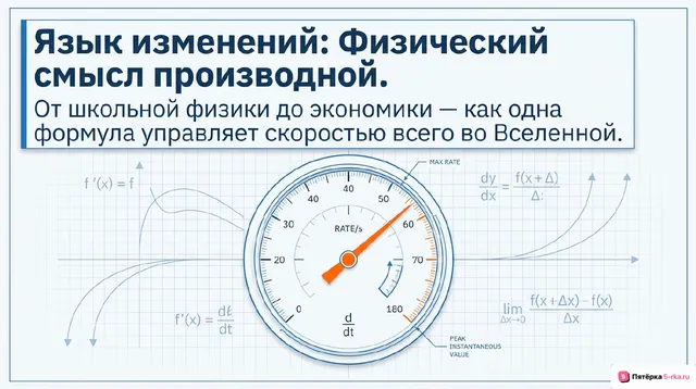 Обложка презентации к уроку «Определение, физический смысл производной»