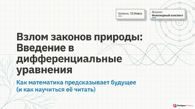 Обложка презентации к уроку «Примеры решений дифференциальных уравнений»