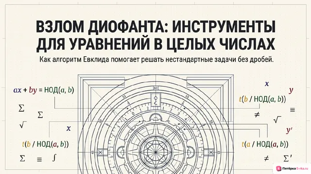 Обложка презентации к уроку «Применение признаков делимости целых чисел: алгоритм Евклида для решения задач в целых числах»