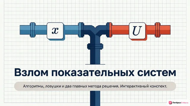 Обложка презентации к уроку «Основные методы решения систем и совокупностей показательных уравнений»