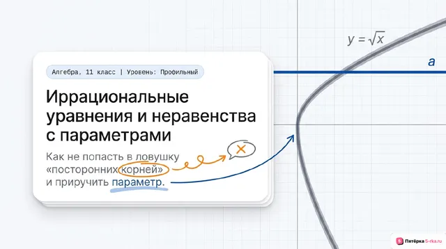 Обложка презентации к уроку «Иррациональные уравнения, неравенства с параметрами»
