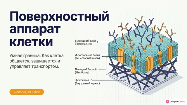 Обложка презентации к уроку «Поверхностный аппарат клетки»
