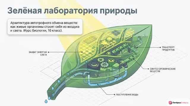 Обложка презентации к уроку «Автотрофный тип обмена веществ»