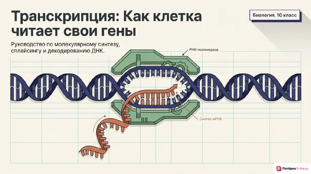 Обложка презентации к уроку «Транскрипция — матричный синтез РНК»