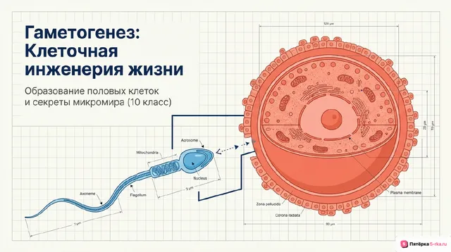 Обложка презентации к уроку «Гаметогенез»