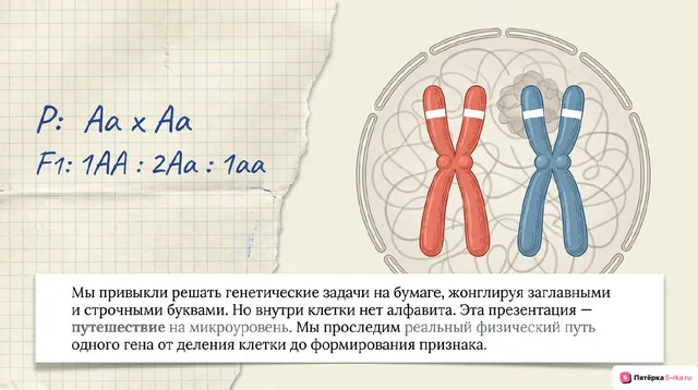 Обложка презентации к уроку «Цитологические основы моногибридного скрещивания»