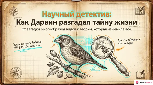 Обложка презентации к уроку «Эволюционная теория Ч. Дарвина»