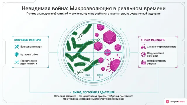 Обложка презентации к уроку «Связь микроэволюции и эпидемиологии»