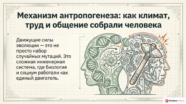 Обложка презентации к уроку «Движущие силы антропогенеза»