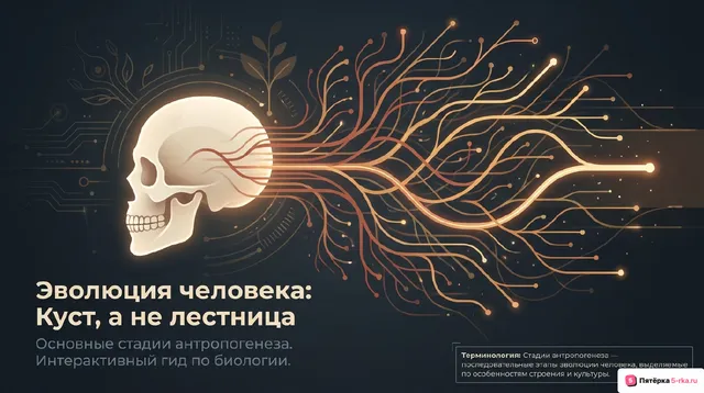 Обложка презентации к уроку «Основные стадии антропогенеза»
