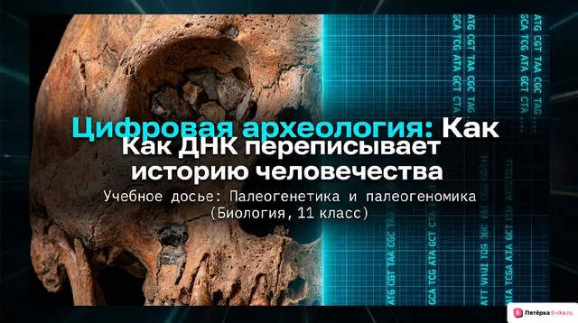Обложка презентации к уроку «Палеогенетика и палеогеномика»