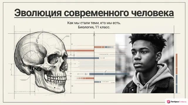 Обложка презентации к уроку «Эволюция современного человека»