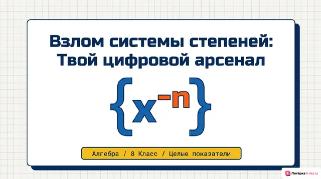 Обложка презентации к уроку «Свойства степени с целым показателем»