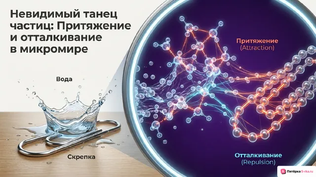 Обложка презентации к уроку «Взаимодействие частиц вещества: притяжение и отталкивание»