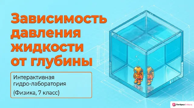 Обложка презентации к уроку «Зависимость давления жидкости от глубины»