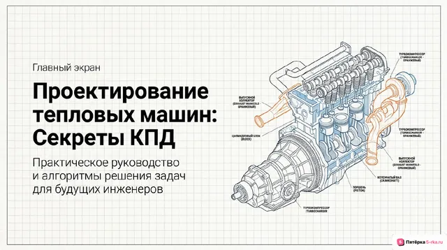 Обложка презентации к уроку «Решение задач по теме "КПД теплового двигателя"»
