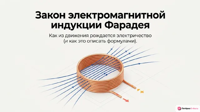 Обложка презентации к уроку «Закон электромагнитной индукции Фарадея»