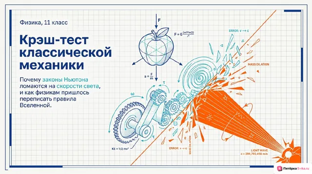 Обложка презентации к уроку «Границы применимости классической механики»