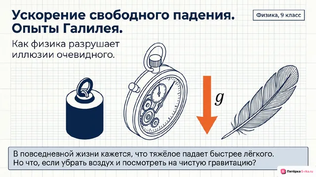 Обложка презентации к уроку «Ускорение свободного падения»
