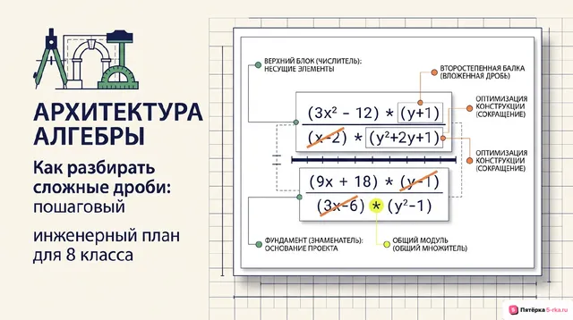 Обложка презентации к уроку «Преобразование выражений, содержащих алгебраические дроби»