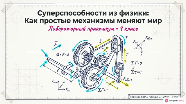 Обложка презентации к уроку «Лабораторные работы по теме "Простые механизмы"»