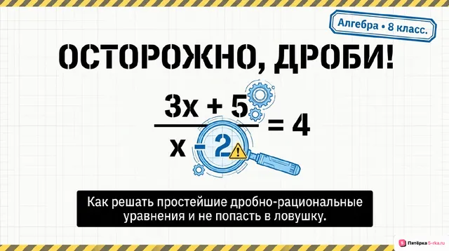 Обложка презентации к уроку «Простейшие дробно-рациональные уравнения»