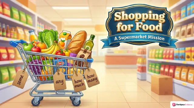 Обложка презентации к уроку «Покупки (продукты питания)»