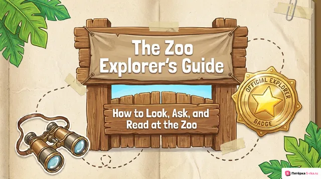 Обложка презентации к уроку «Природа (животные в зоопарке)»
