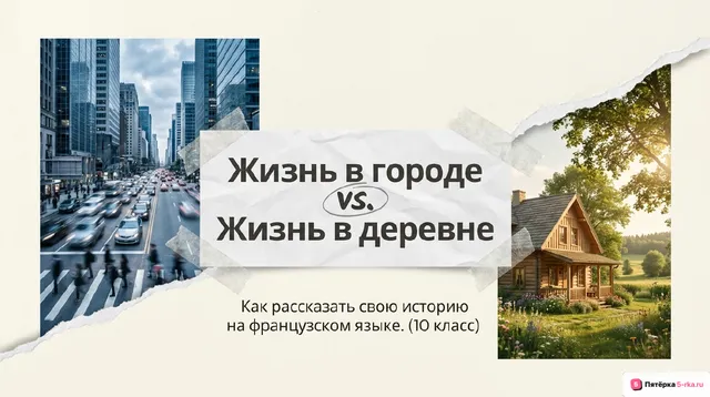 Обложка презентации к уроку «Условия проживания в городской/сельской местности (жизнь в деревне - плюсы и минусы)»