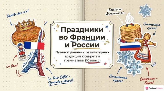 Обложка презентации к уроку «Родная страна и страна/страны изучаемого языка: географическое положение, столицы и крупные города, регионы; государственное устройство; система образования, достопримечательности, культурные особенности (национальные и популярные праздники, знаменательные даты, традиции, обычаи); страницы истории (гражданские и религиозные праздники в России и во Франции)»