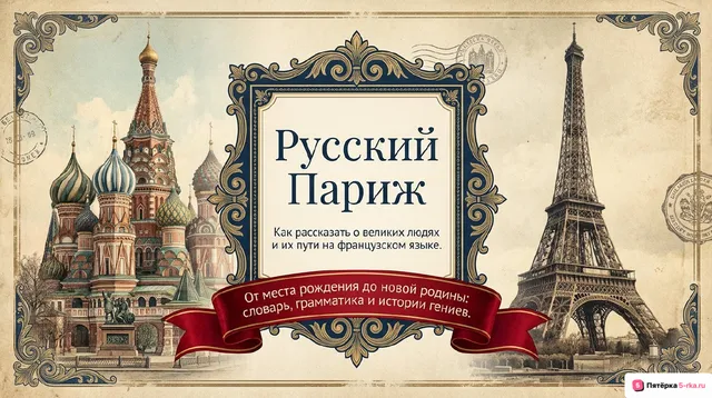 Обложка презентации к уроку «Выдающиеся люди родной страны и страны/стран изучаемого языка, их вклад в науку и мировую культуру: государственные деятели, учёные, писатели, поэты, художники, композиторы, путешественники, спортсмены, актёры и так далее (российские деятели культуры во Франции)»