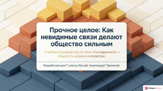 Обложка презентации к уроку «Солидарность - общность целей и интересов»