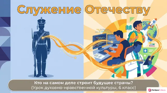 Обложка презентации к уроку «Служение Отечеству и ответственность за его судьбу»
