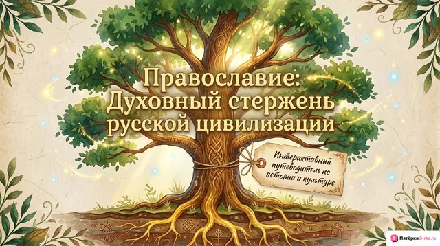 Обложка презентации к уроку «Православие - духовный стержень русской цивилизации»