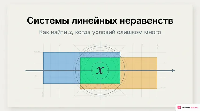 Обложка презентации к уроку «Системы линейных неравенств с одной переменной и их решение»