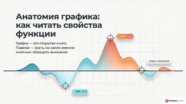 Обложка презентации к уроку «Свойства функции, их отображение на графике»