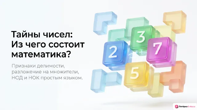 Обложка презентации к уроку «Признаки делимости, разложения на множители натуральных чисел»