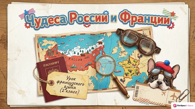 Обложка презентации к уроку «Родная страна и страны изучаемого языка (достопримечательности России и Франции)»
