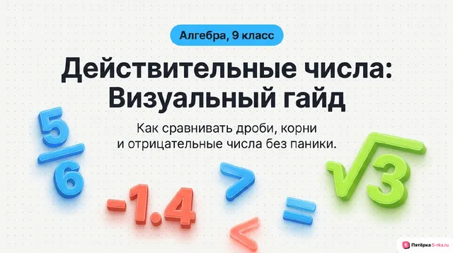 Обложка презентации к уроку «Сравнение действительных чисел, арифметические действия с действительными числами»