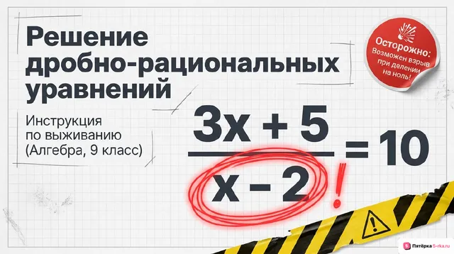 Обложка презентации к уроку «Решение дробно-рациональных уравнений»