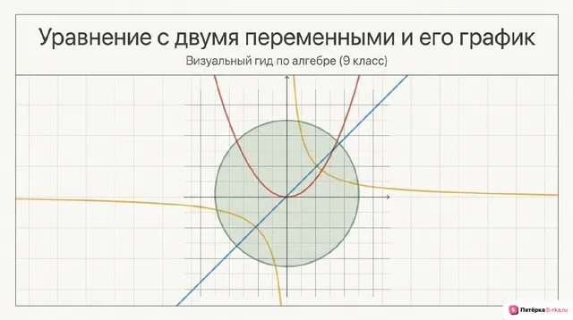 Обложка презентации к уроку «Уравнение с двумя переменными и его график»