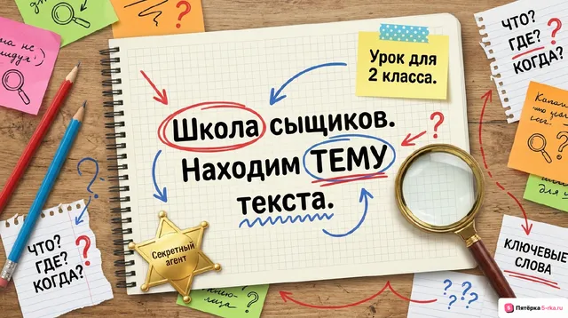 Обложка презентации к уроку «Тема текста»